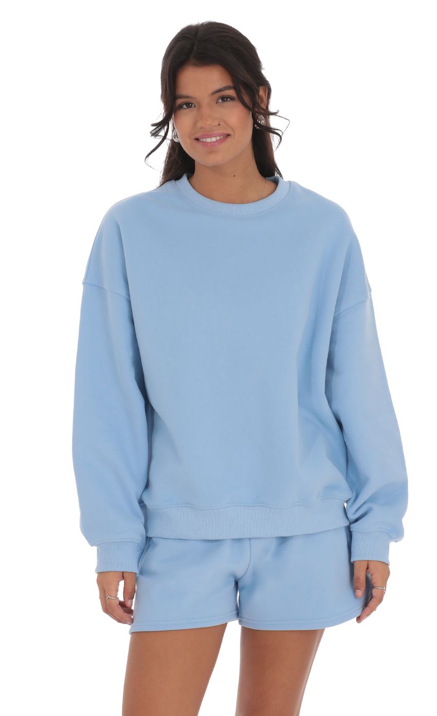 Fleece Jumper in Sky Blue - luluinthesky