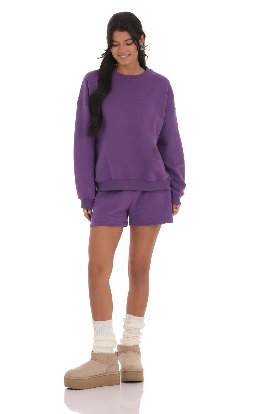 Fleece Jumper in Purple - luluinthesky