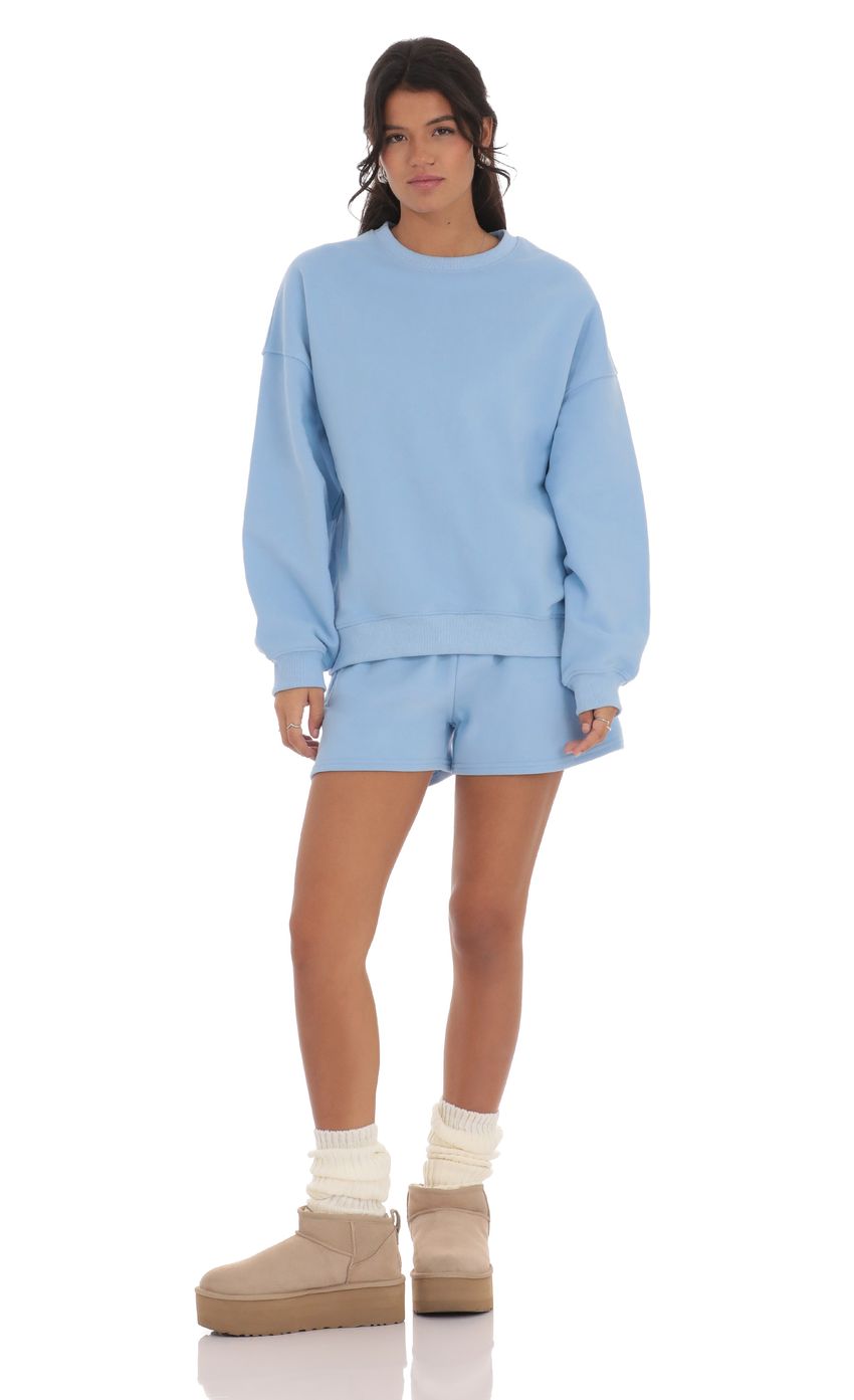 Fleece Jumper in Sky Blue - luluinthesky