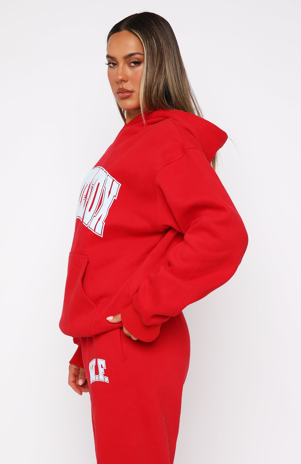 Decade Classics Varsity Oversized Hoodie Red - luluinthesky
