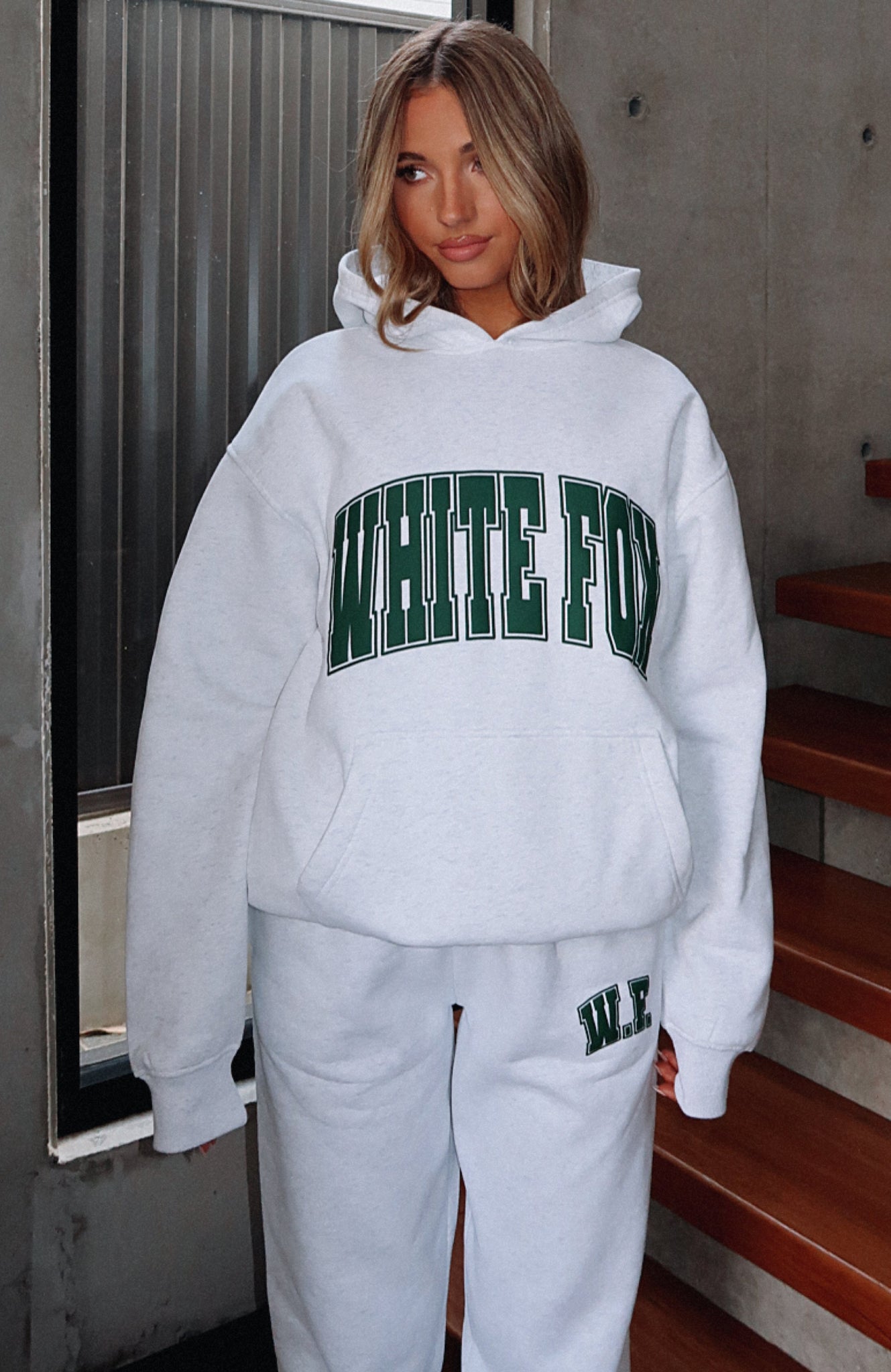 Decade Classics Varsity Oversized Hoodie Grey Marle - luluinthesky