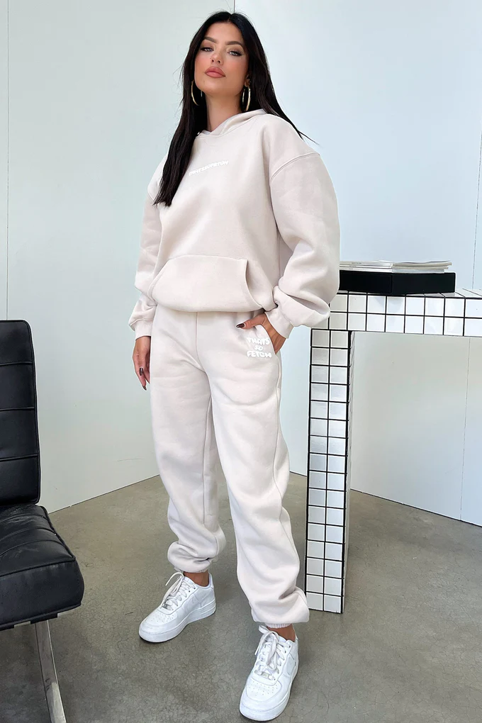 With Love Always Oversized Hoodie - Bone - luluinthesky