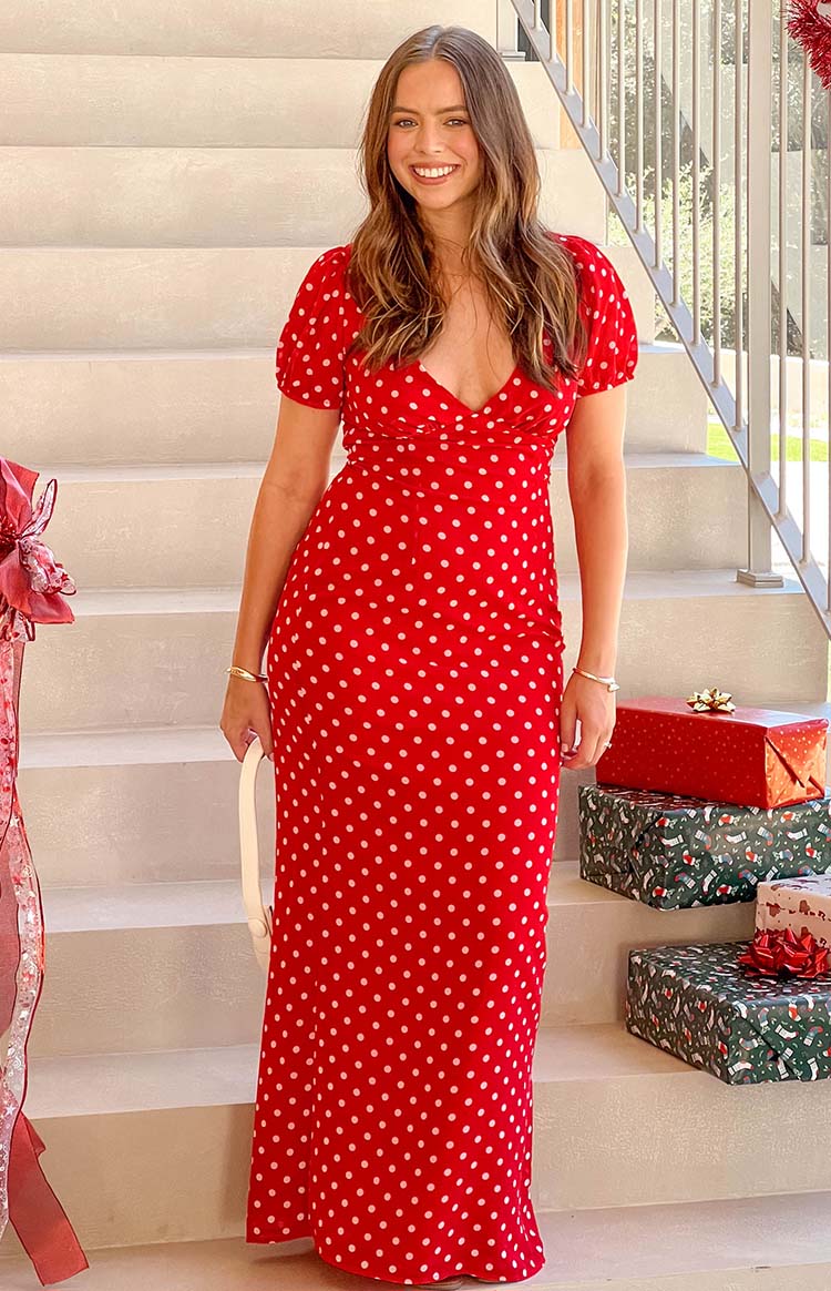 Lovella Red Polka Dot Maxi Dress - luluinthesky
