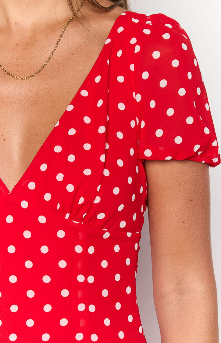 Lovella Red Polka Dot Maxi Dress - luluinthesky