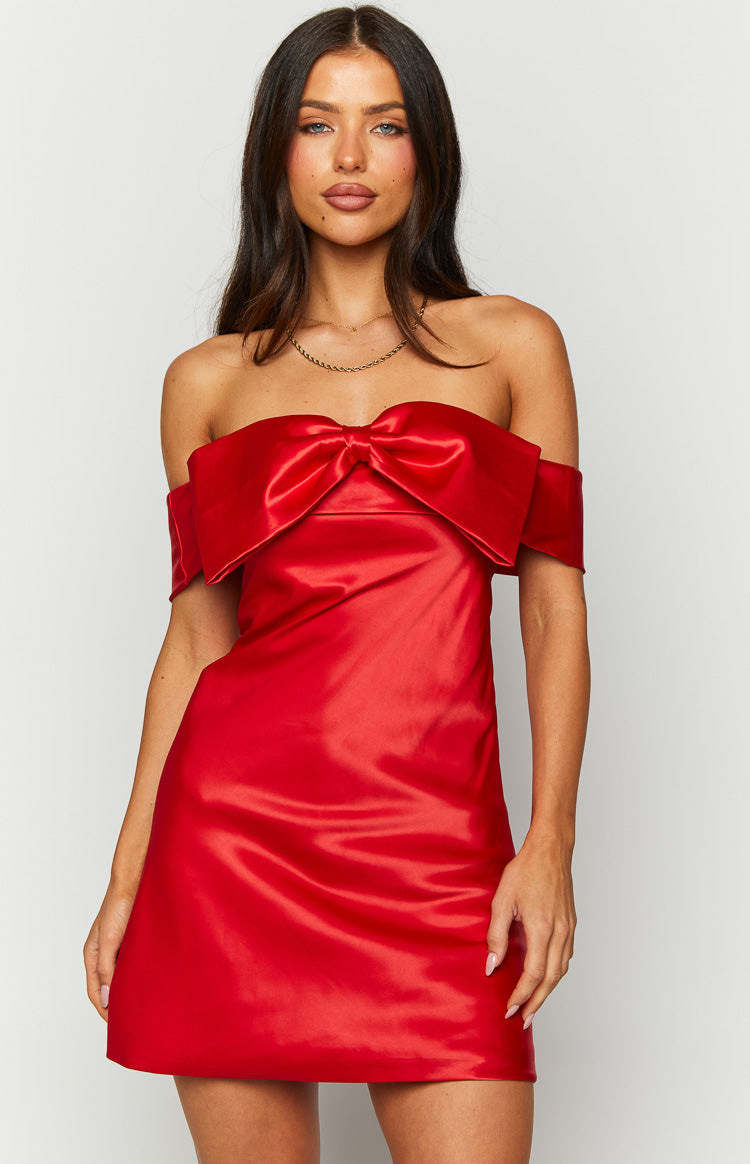 Lyla Red Off Shoulder Mini Dress - luluinthesky