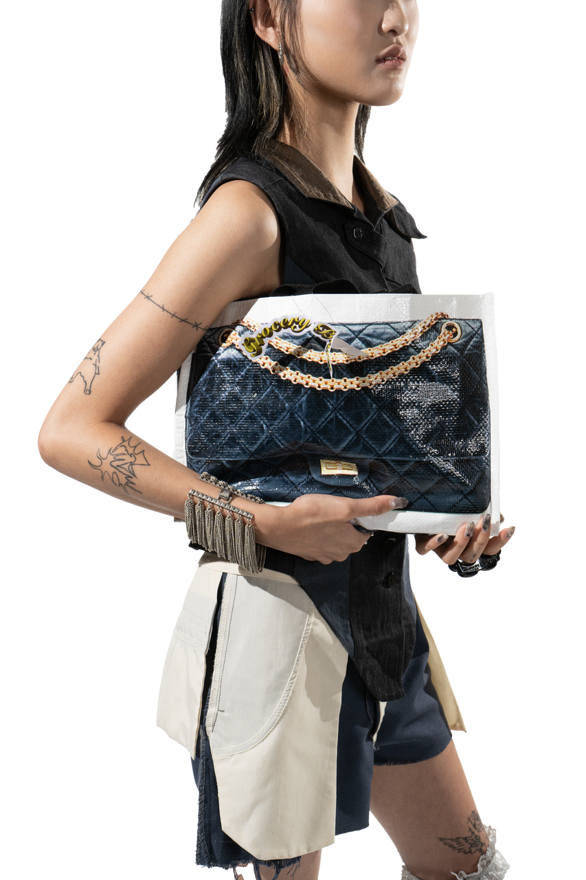 Grocery Bags Creative Parody Platinum Bag Print Woven Bag Full Take Down Birkin Fitness Casual Bag - luluinthesky