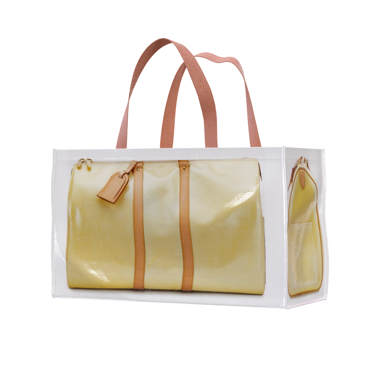 TITA ELVIE duffle Grocery Bag, yellow  canvas, large - luluinthesky