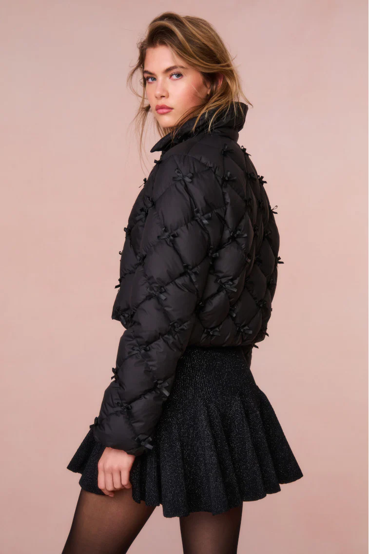 Kasey Quilted Bow-Embellished Jacket - luluinthesky
