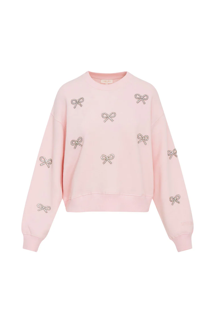 Amiyla Crystal Bow Fleece Pullover - luluinthesky
