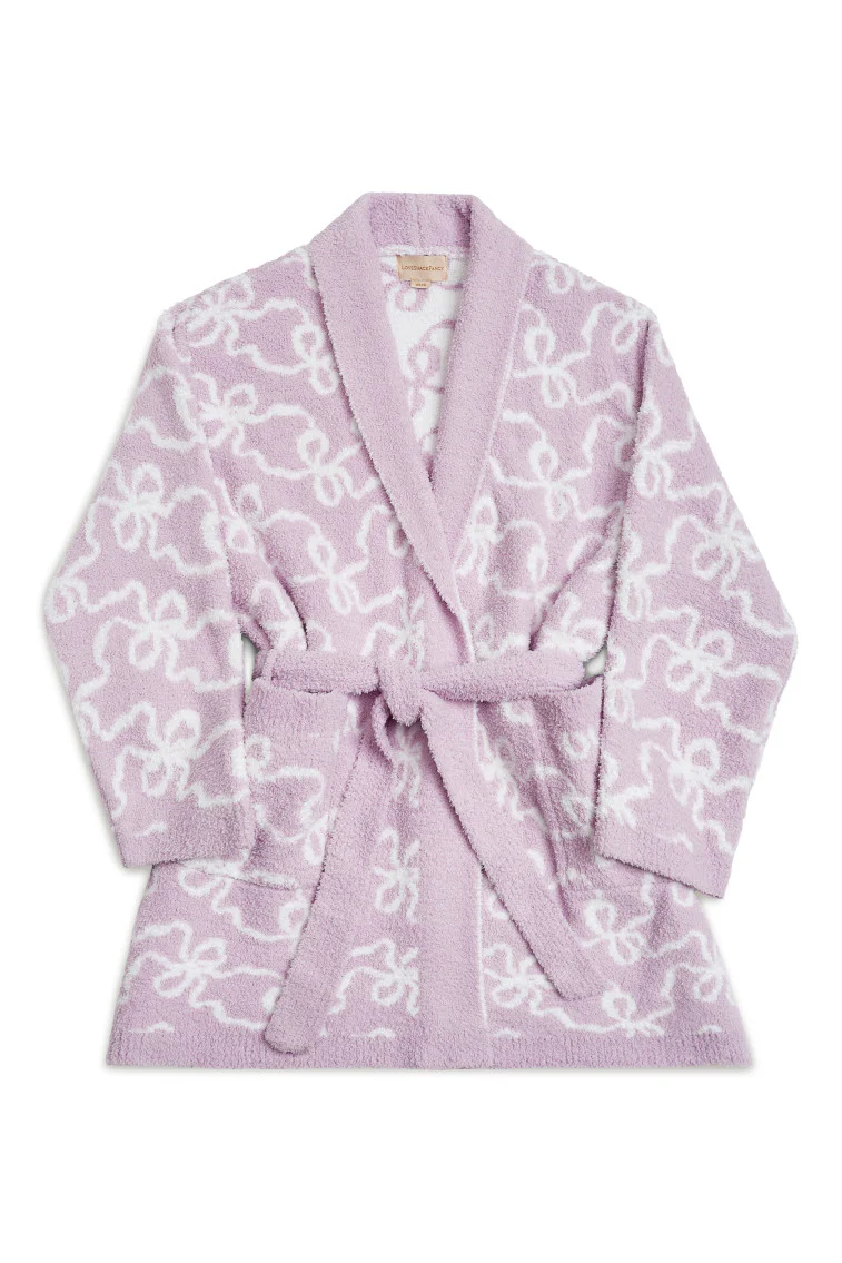 Indie Teddy Bow Print Bath Robe - luluinthesky