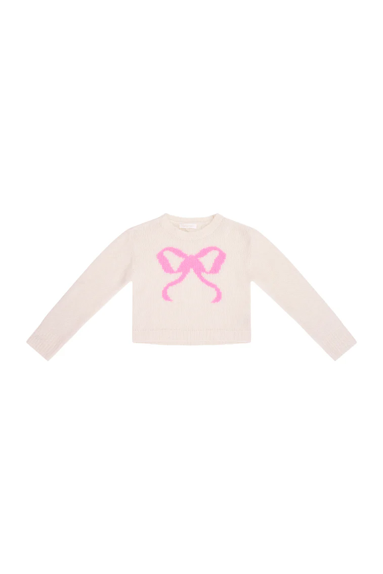 Girls Amya Wool Bow Pullover - luluinthesky