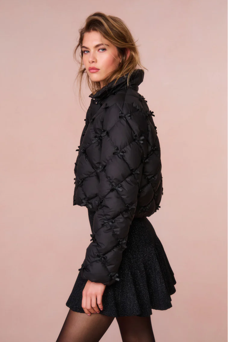 Kasey Quilted Bow-Embellished Jacket - luluinthesky