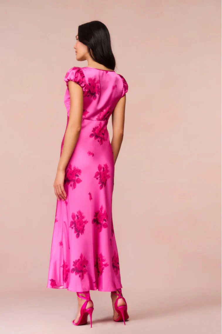 Joelette Floral Satin Maxi Dress - luluinthesky