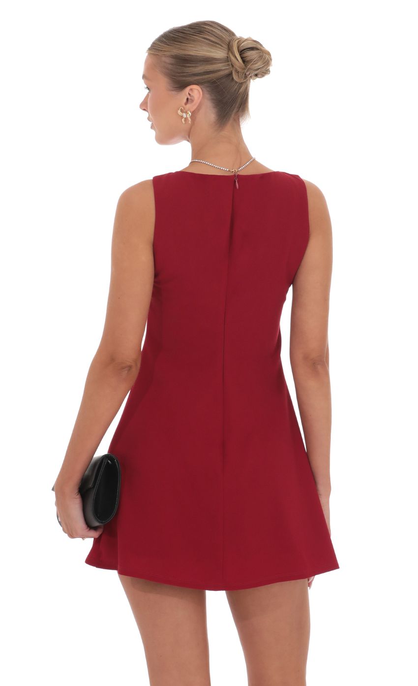 High Neck Dress in Red - luluinthesky