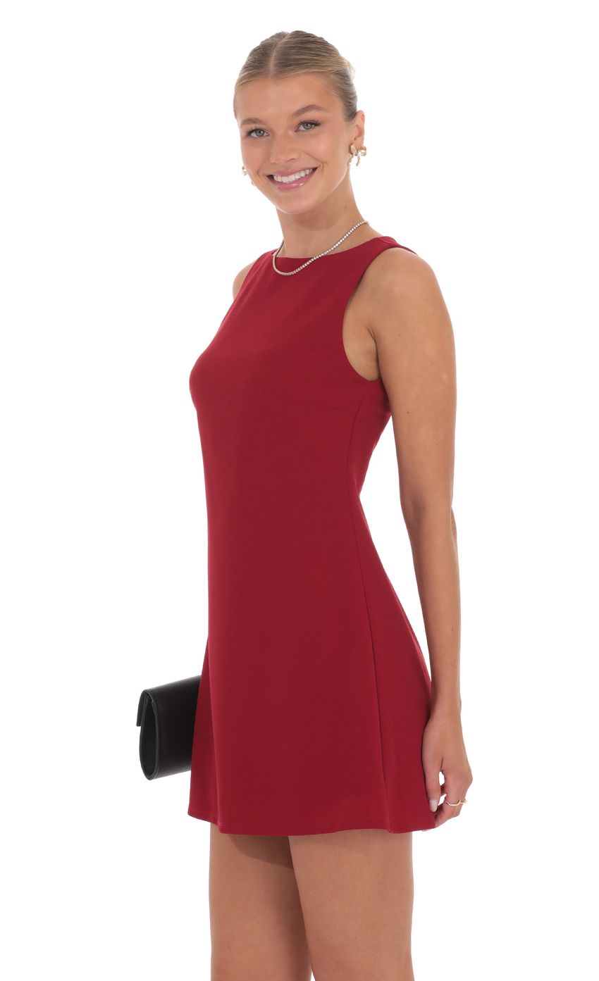 High Neck Dress in Red - luluinthesky