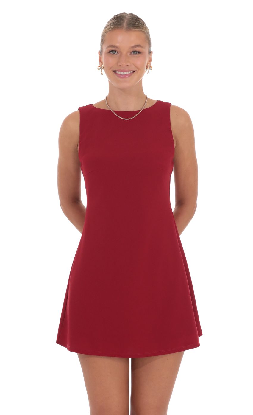 High Neck Dress in Red - luluinthesky