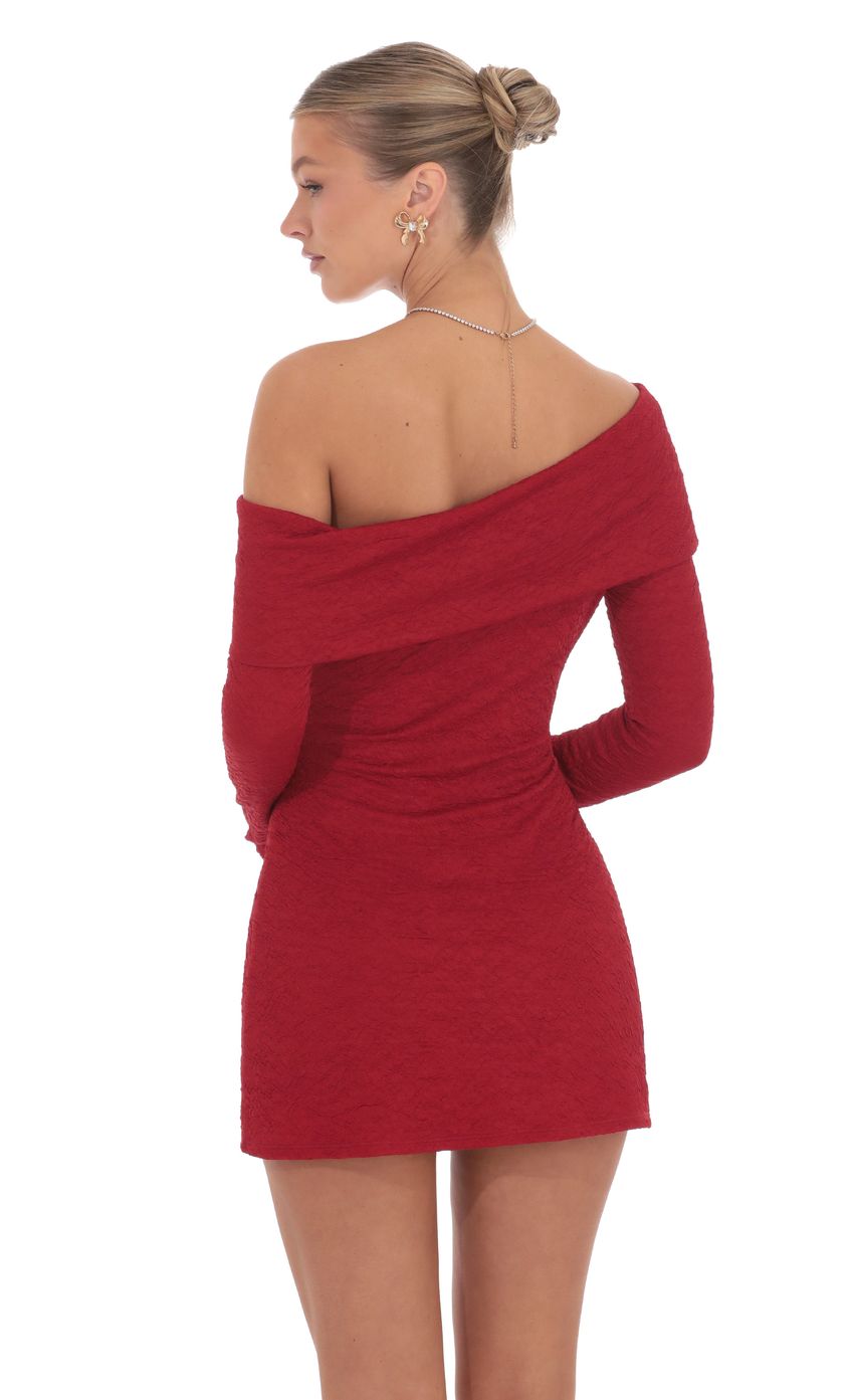 Lace Off Shoulder Dress in Red - luluinthesky
