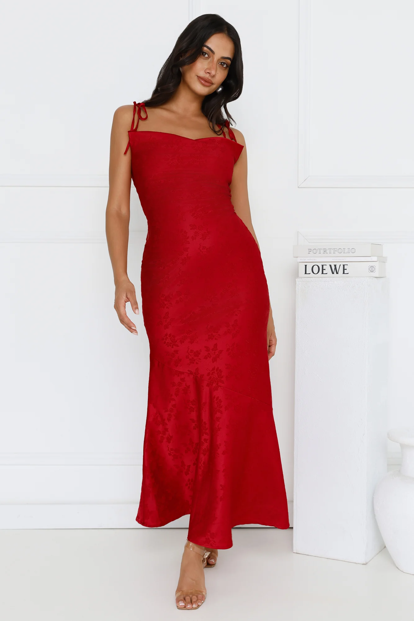 Sophisticated City Maxi Dress Red - luluinthesky