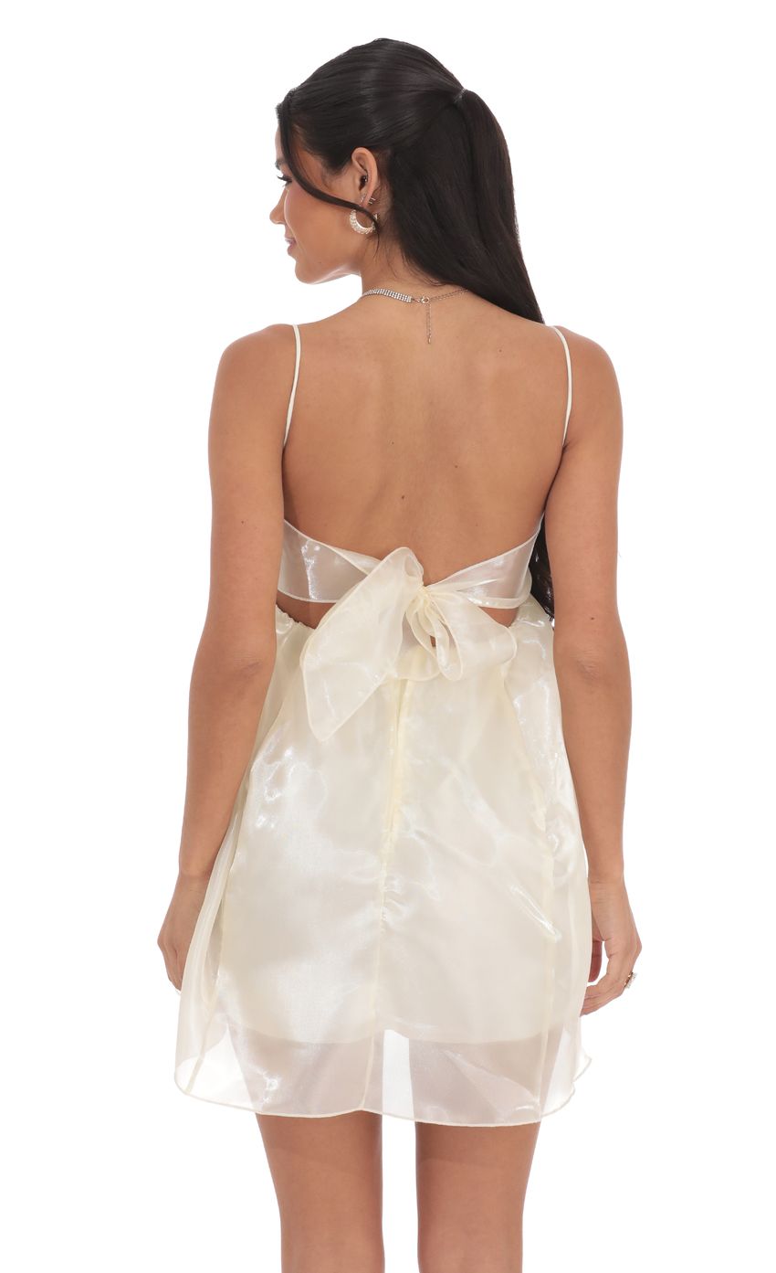 Sheen Babydoll Dress in Cream - luluinthesky