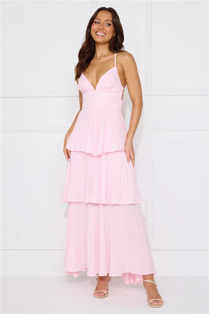 Fashionably Ever After Maxi Dress Pink - luluinthesky