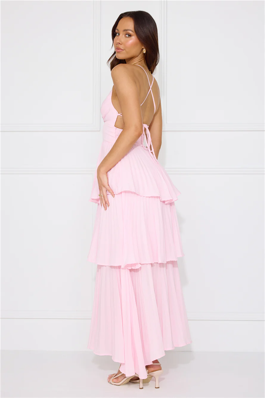 Fashionably Ever After Maxi Dress Pink - luluinthesky