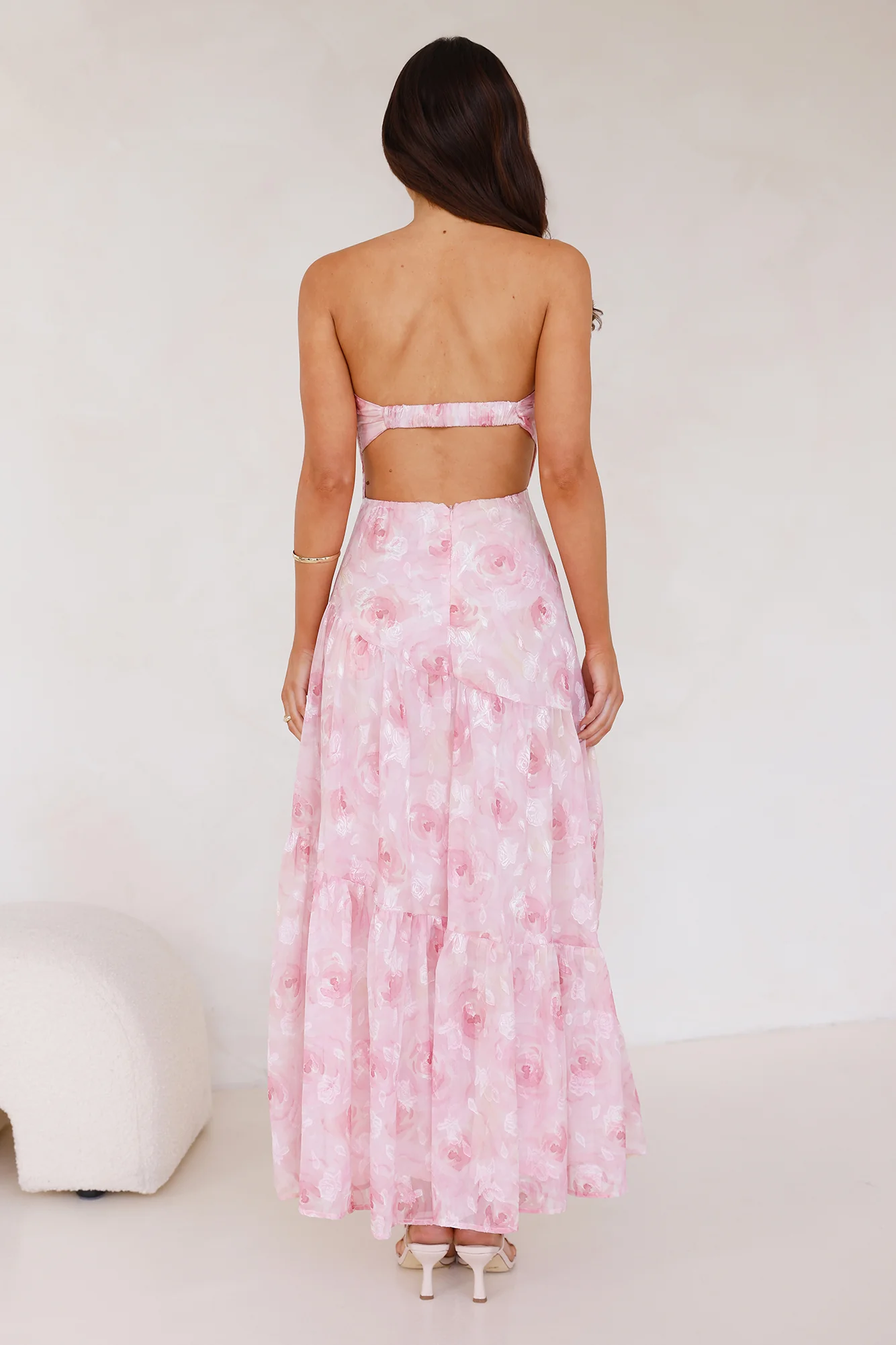 Queen Scenes Strapless Maxi Dress Pink - luluinthesky