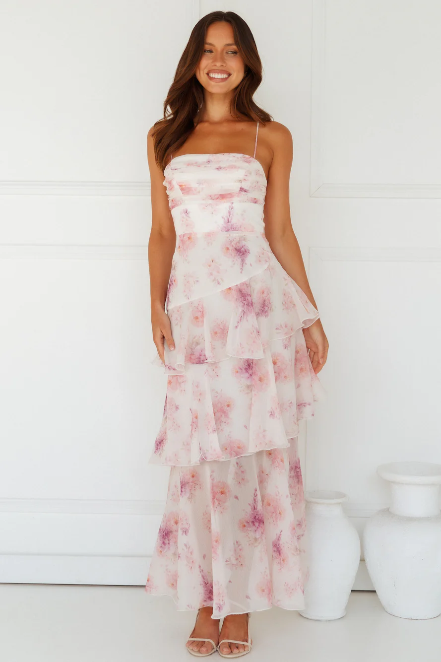 A Night Of Style Maxi Dress Pink - luluinthesky