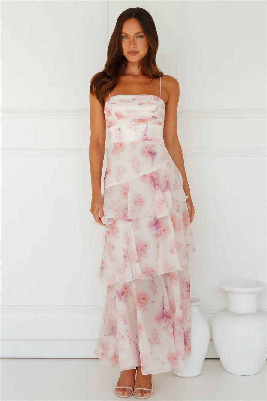 A Night Of Style Maxi Dress Pink - luluinthesky