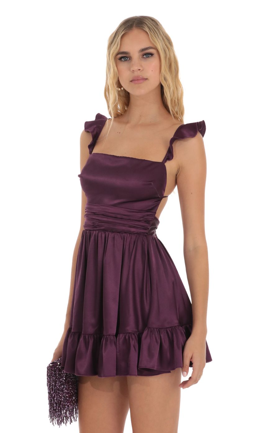 Fit and Flare Dress in Purple - luluinthesky