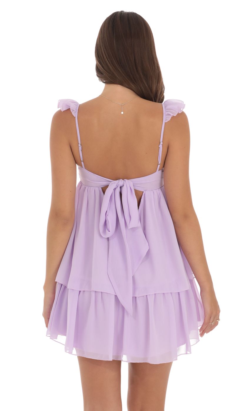 Chiffon Ruffle Dress in Lavender - luluinthesky
