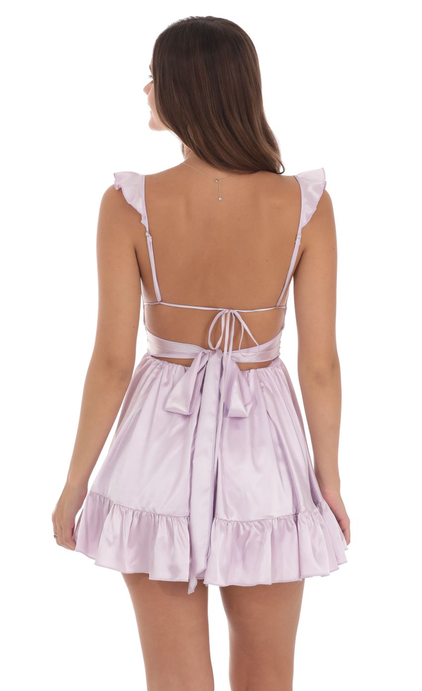 Satin Fit and Flare Dress in Lilac - luluinthesky