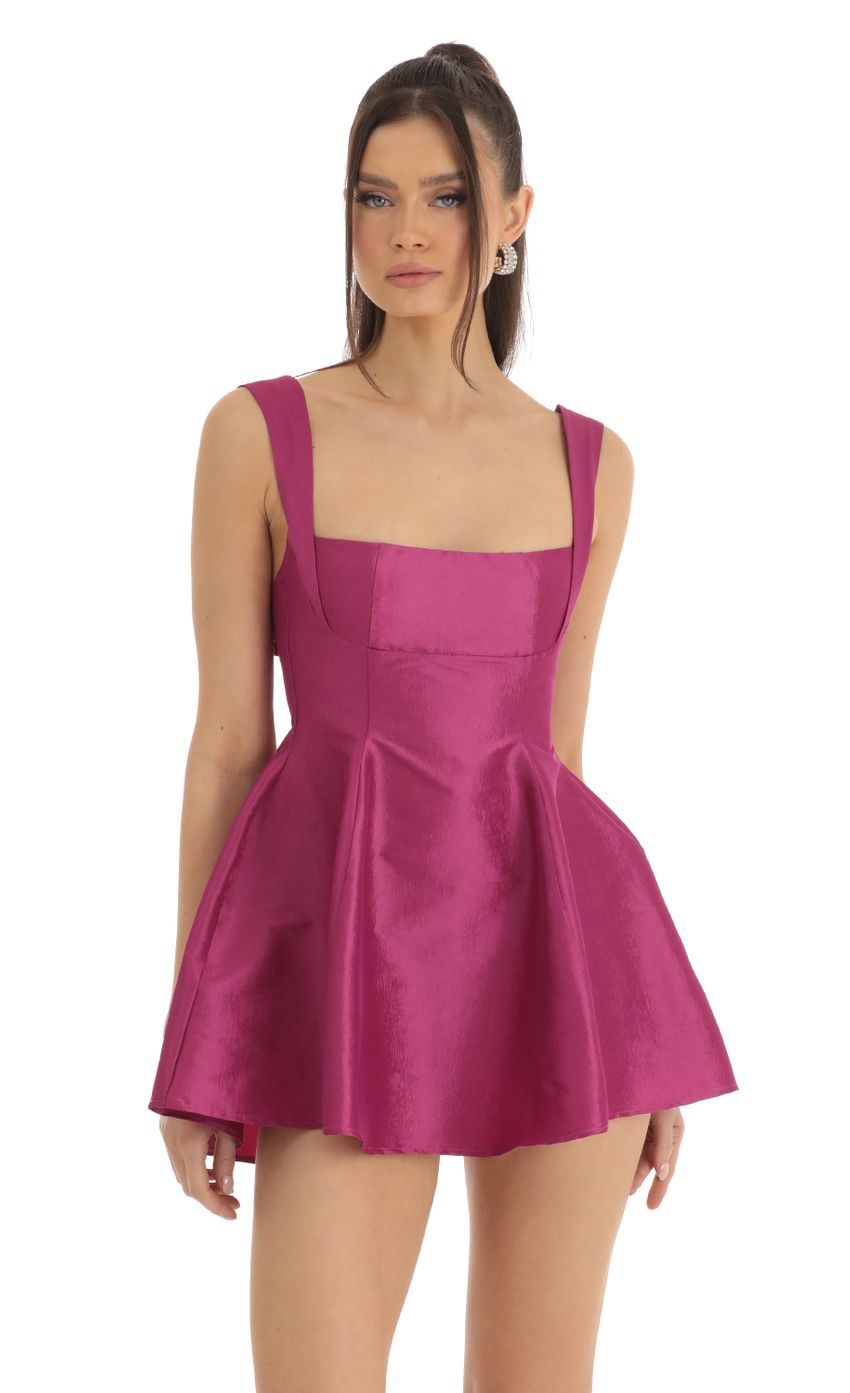 Fit and Flare Dress in Berry - luluinthesky