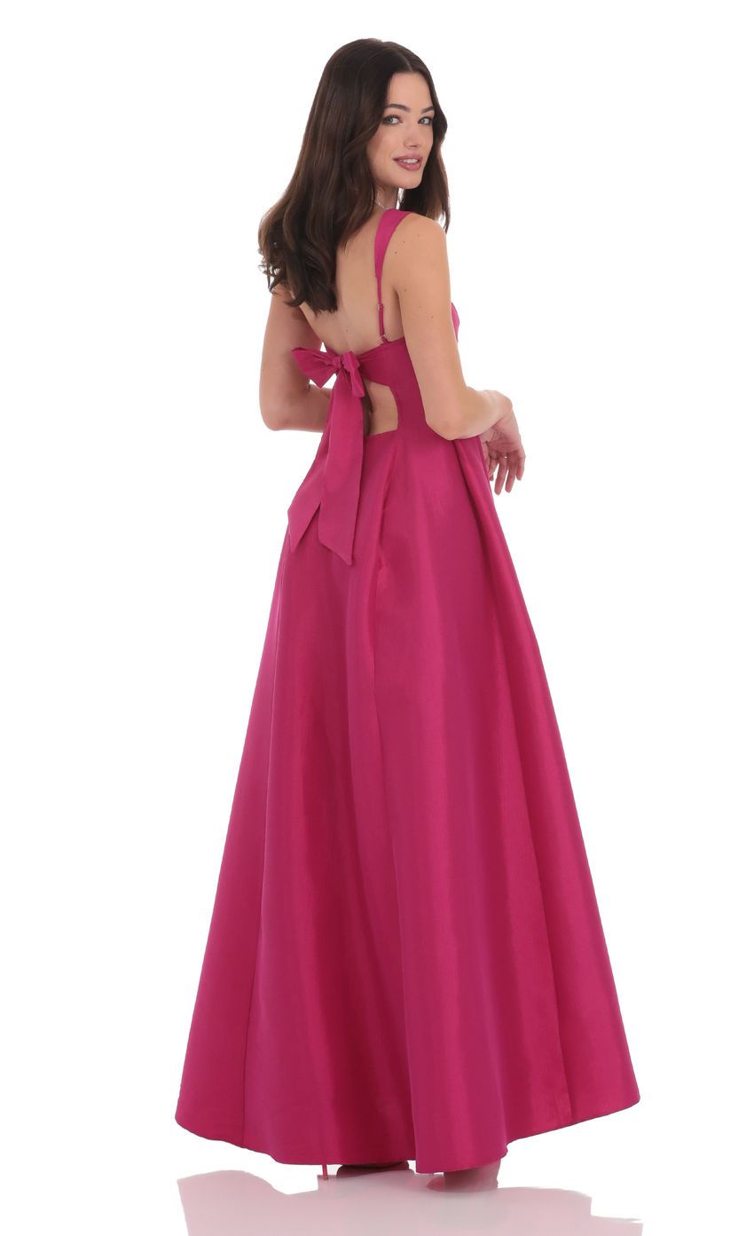 Fit and Flare Maxi Dress in Pink - luluinthesky