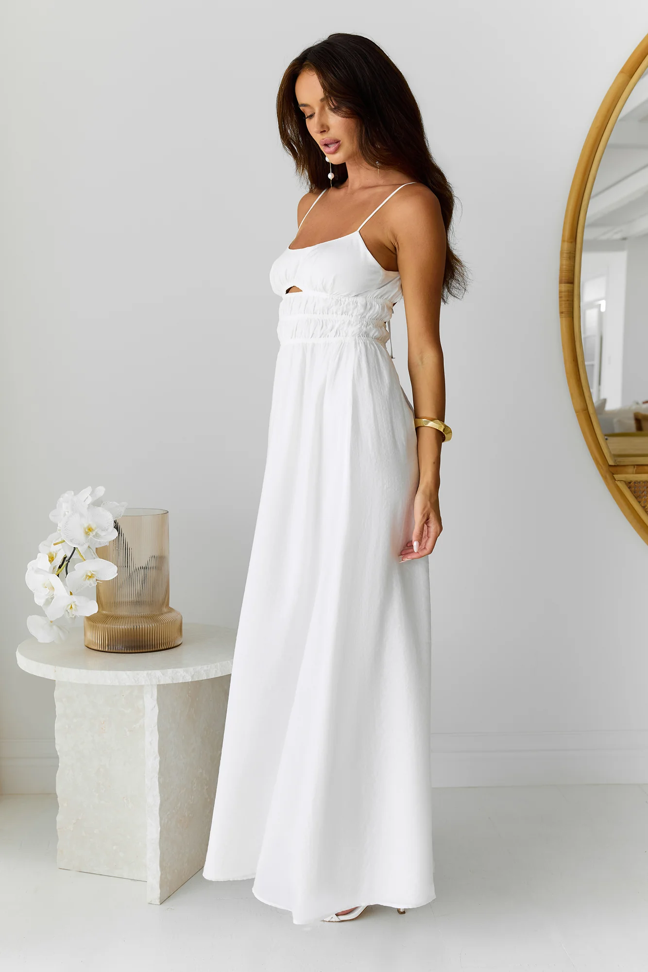 Chic Hideaway Maxi Dress White - luluinthesky