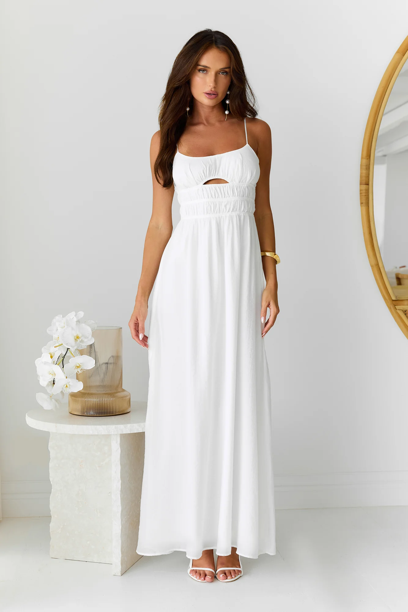 Chic Hideaway Maxi Dress White - luluinthesky