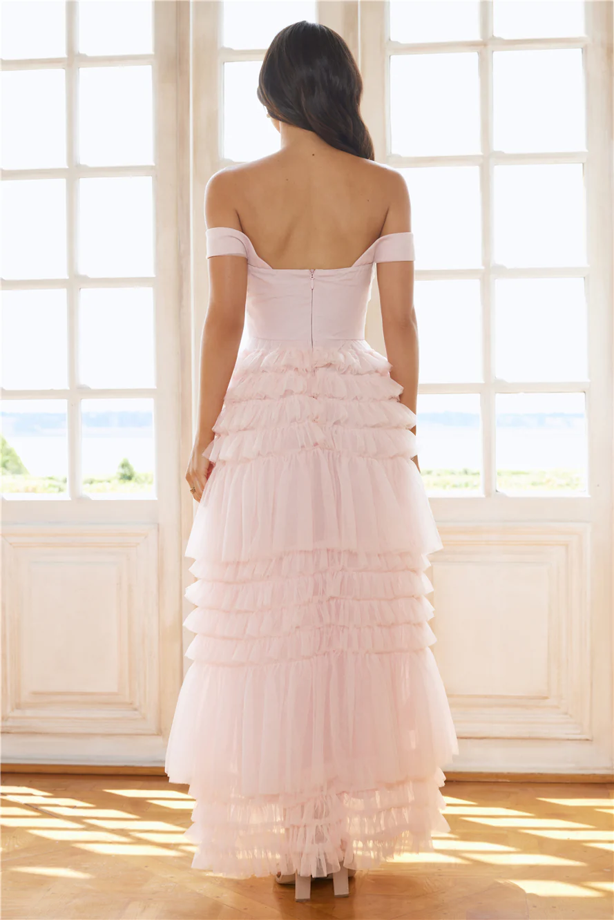Princess Of Dreams Tulle Maxi Dress Pink - luluinthesky