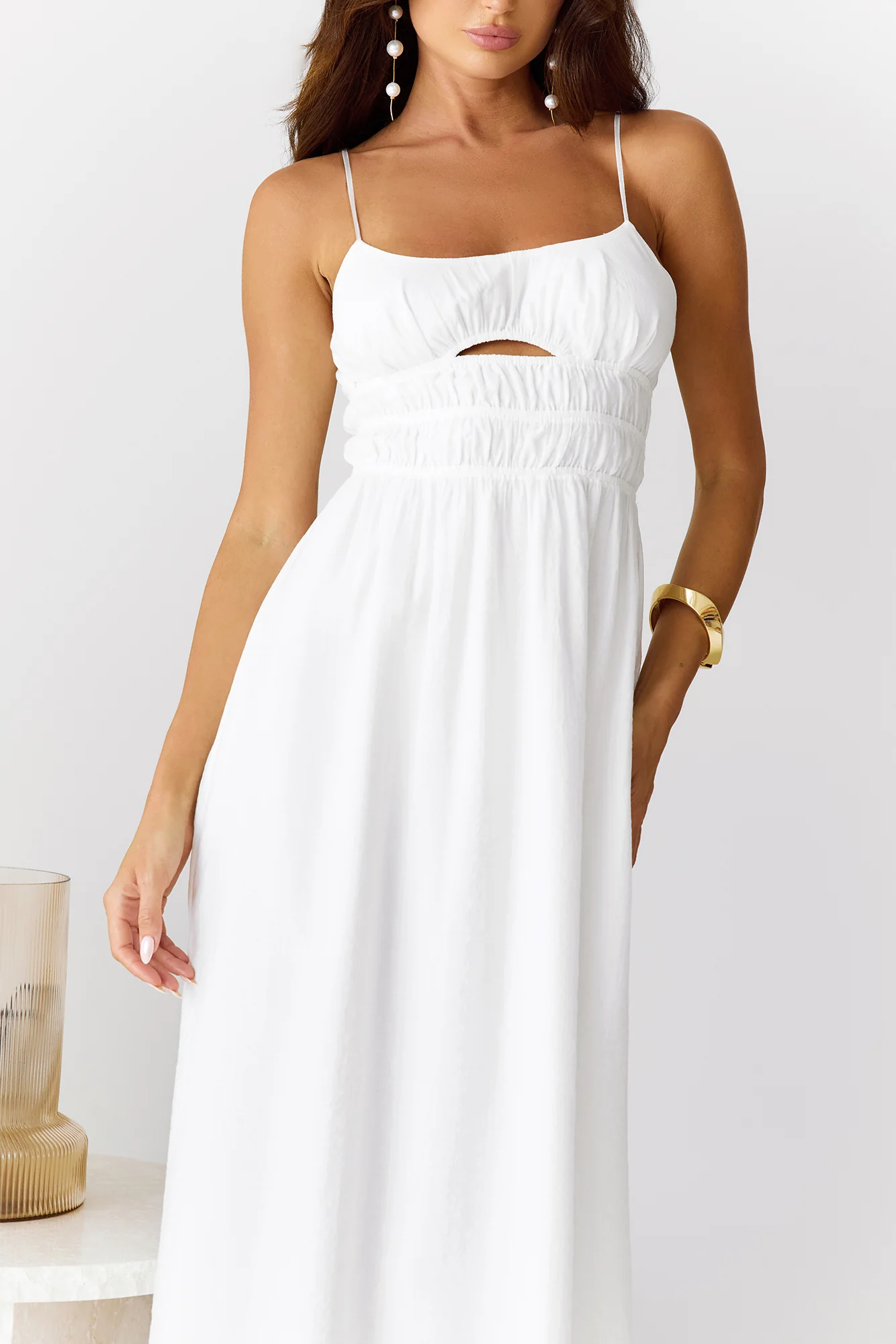 Chic Hideaway Maxi Dress White - luluinthesky
