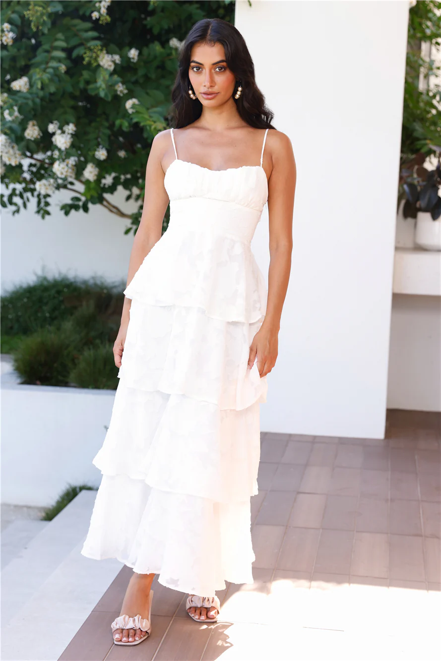 Thriving Now Maxi Dress White - luluinthesky