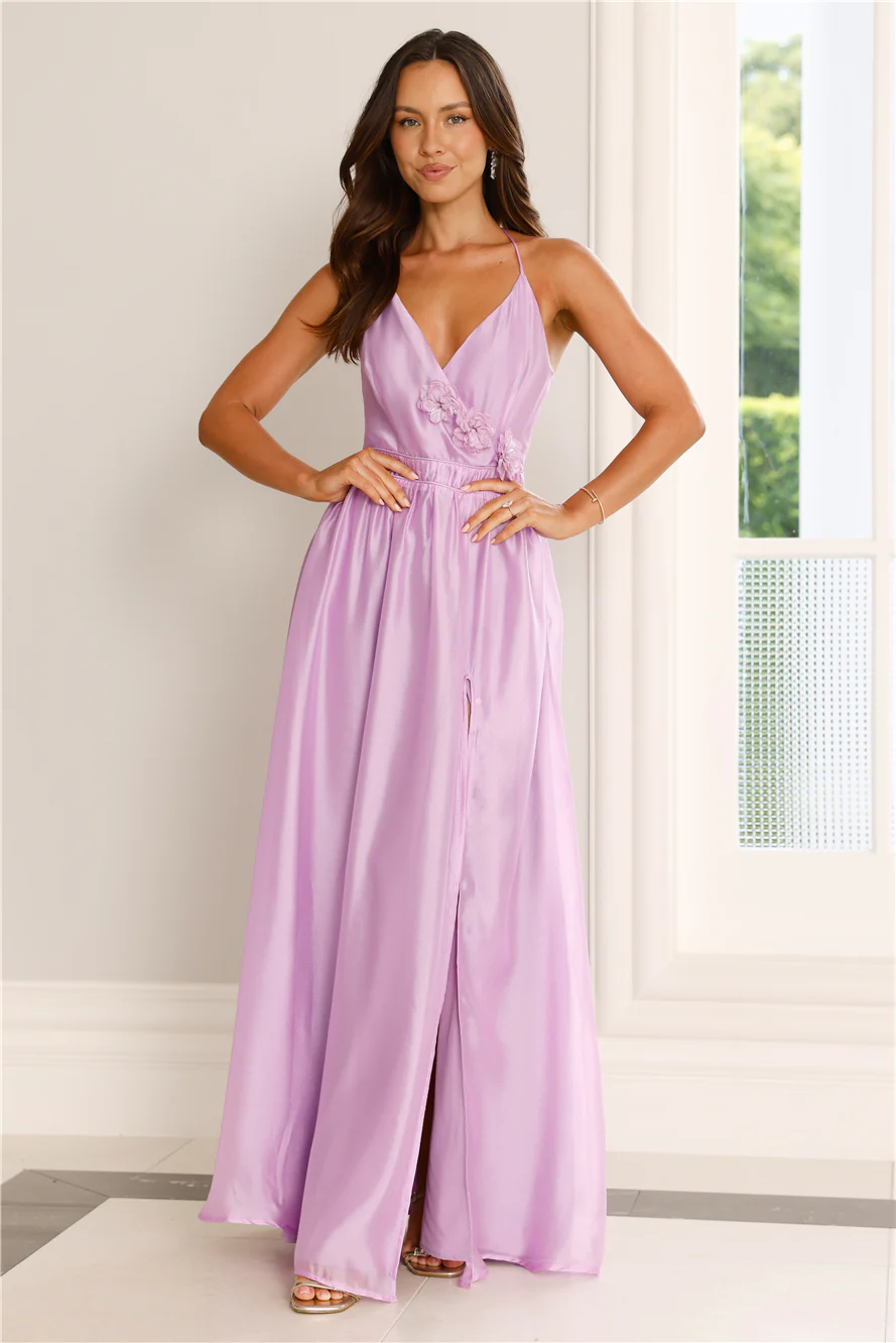 Elegant Delights Halter Maxi Dress Purple - luluinthesky