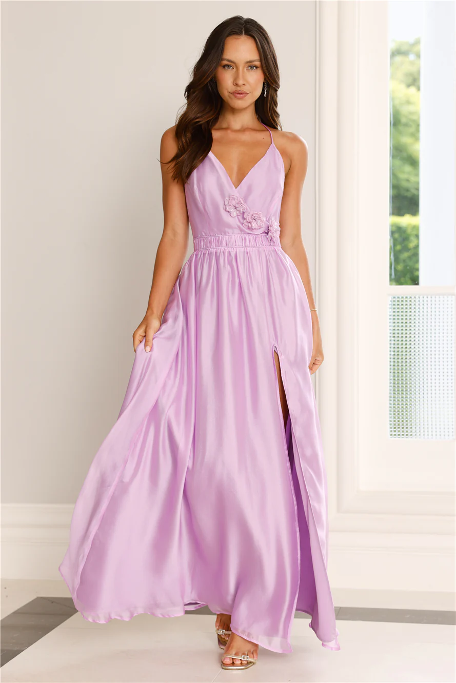 Elegant Delights Halter Maxi Dress Purple - luluinthesky