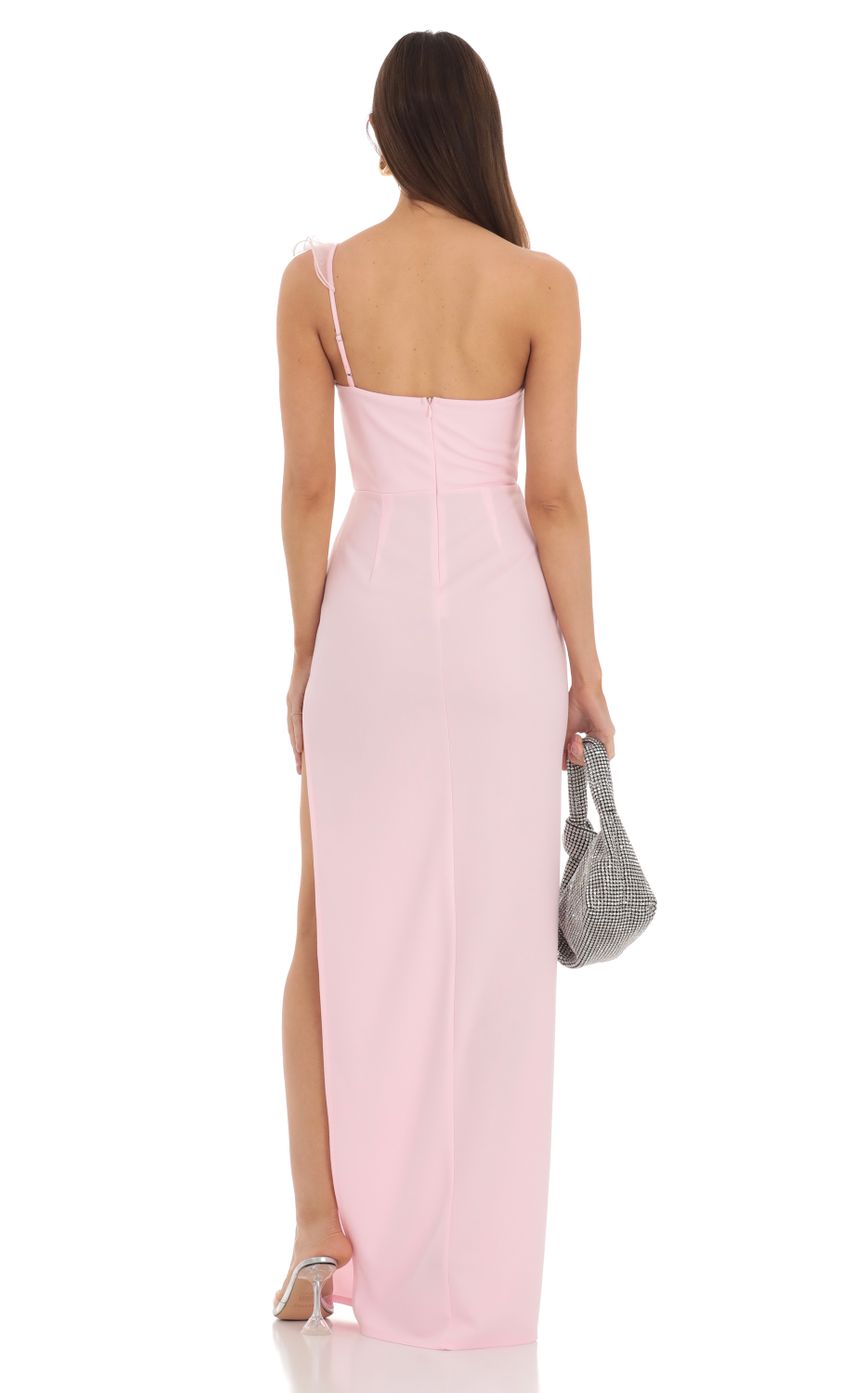 Corset Cross One Shoulder Dress in Pink - luluinthesky