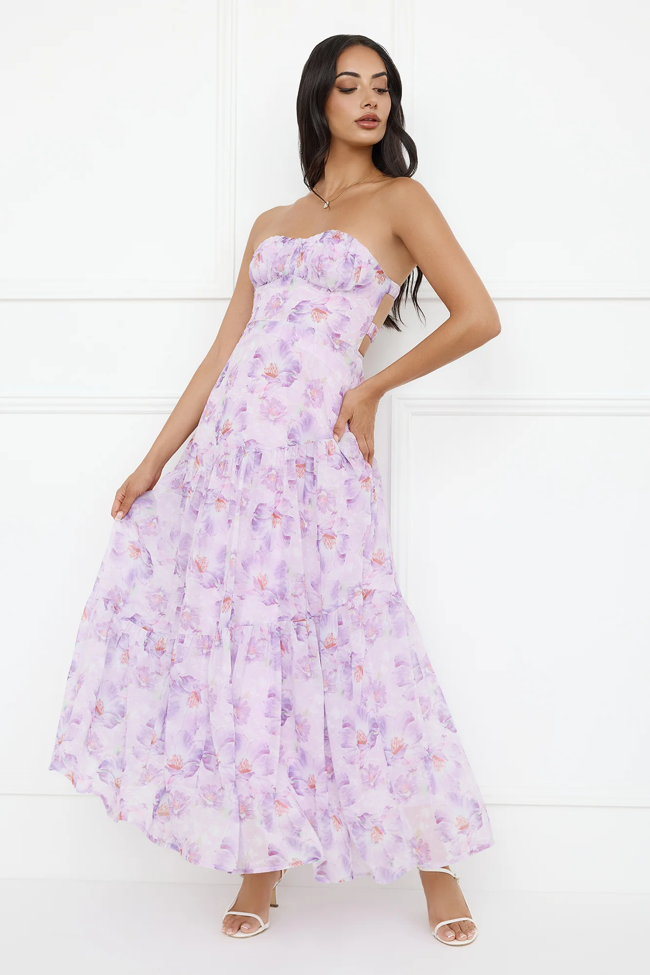 Eliora Strapless Maxi Dress Purple - luluinthesky
