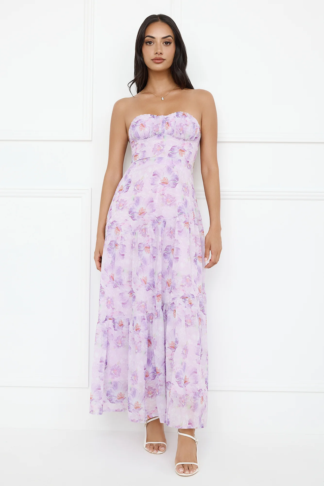Eliora Strapless Maxi Dress Purple - luluinthesky