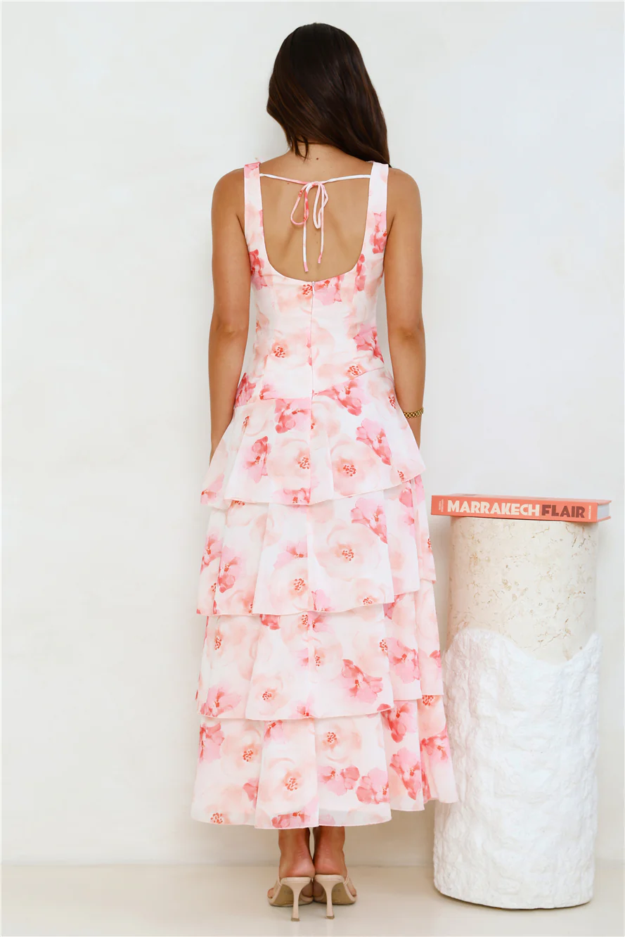 Sunset In Bali Maxi Dress Pink - luluinthesky