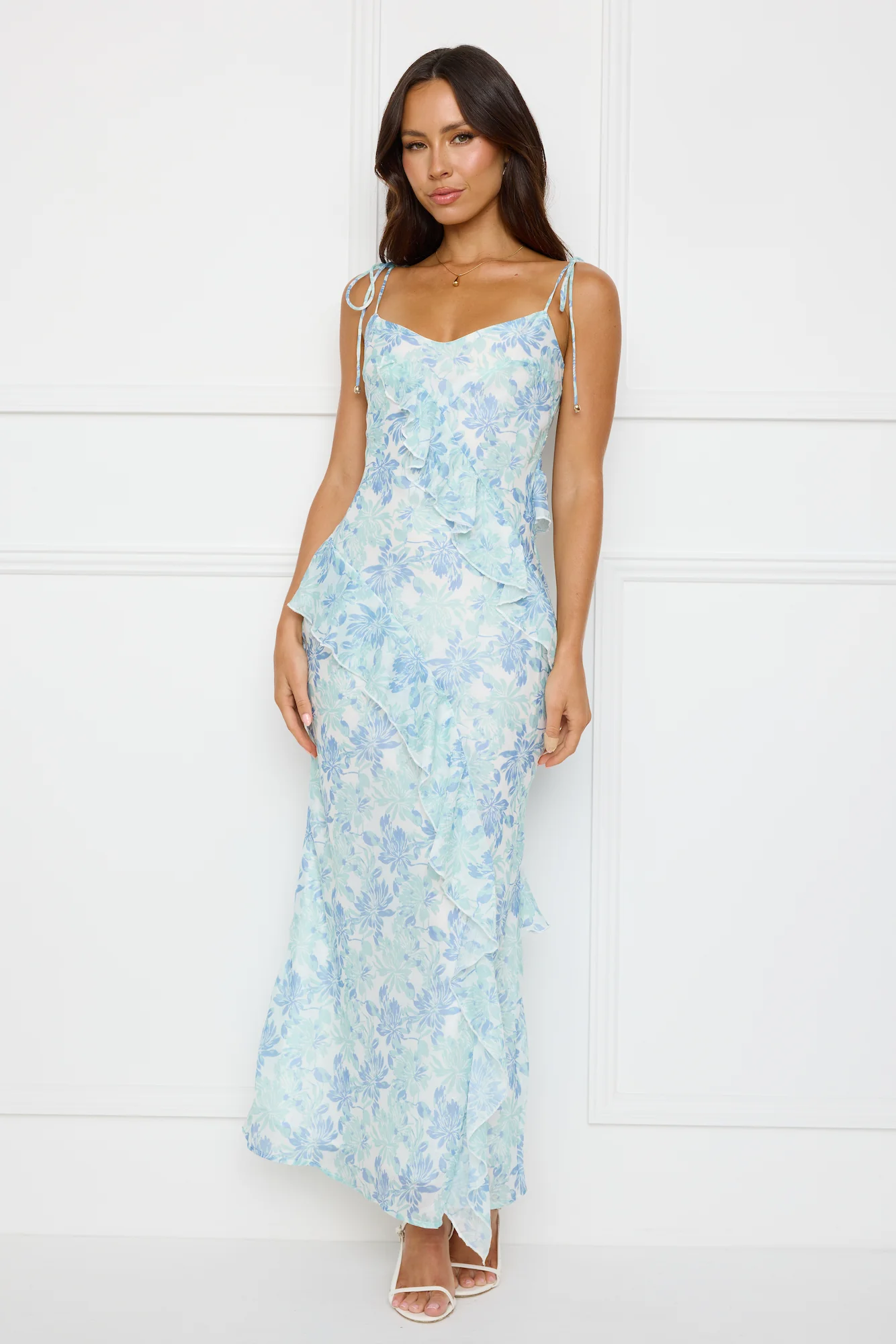 Botanic Ballet Maxi Dress Blue - luluinthesky