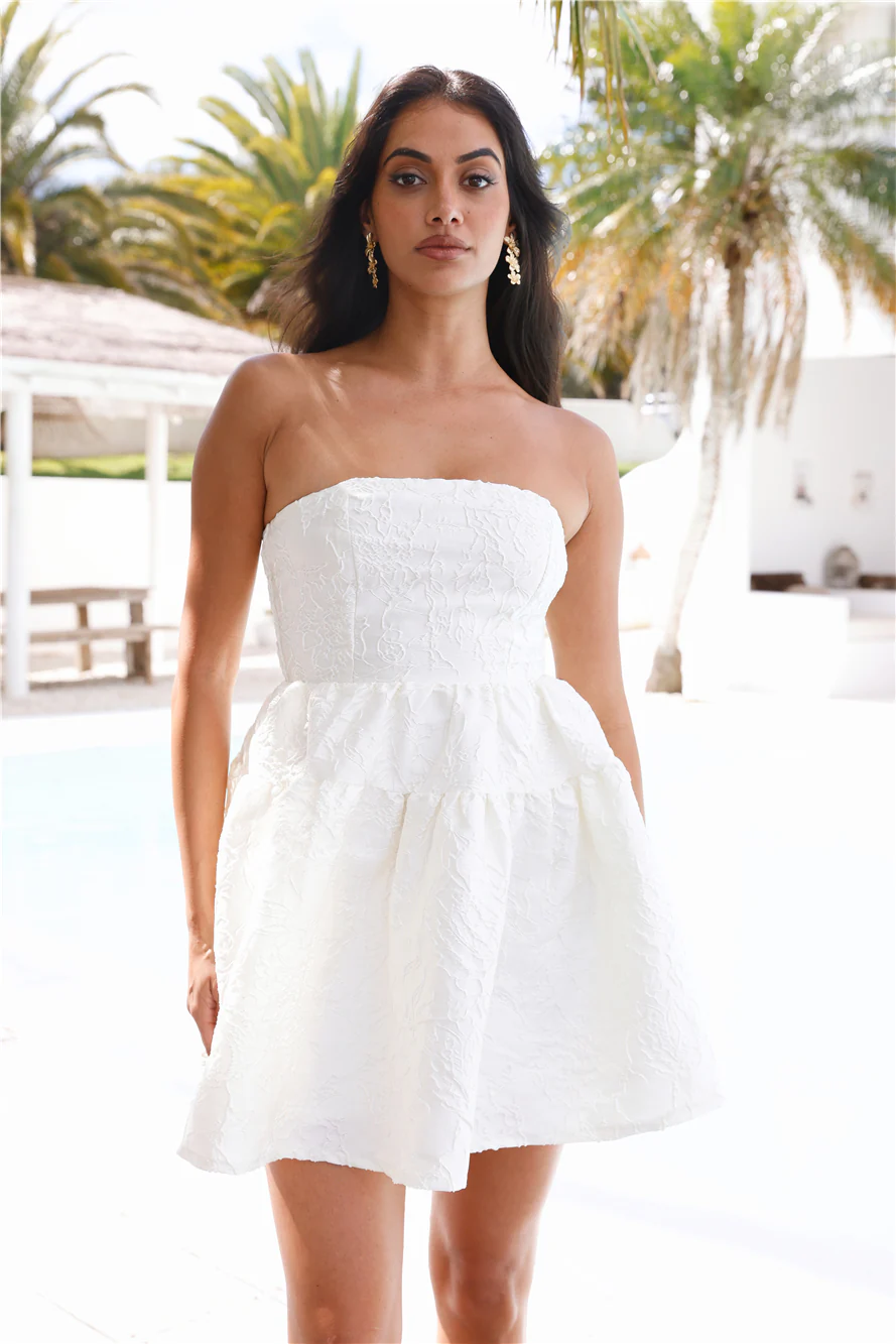 Silhouette Of Dreams Strapless Mini Dress White - luluinthesky