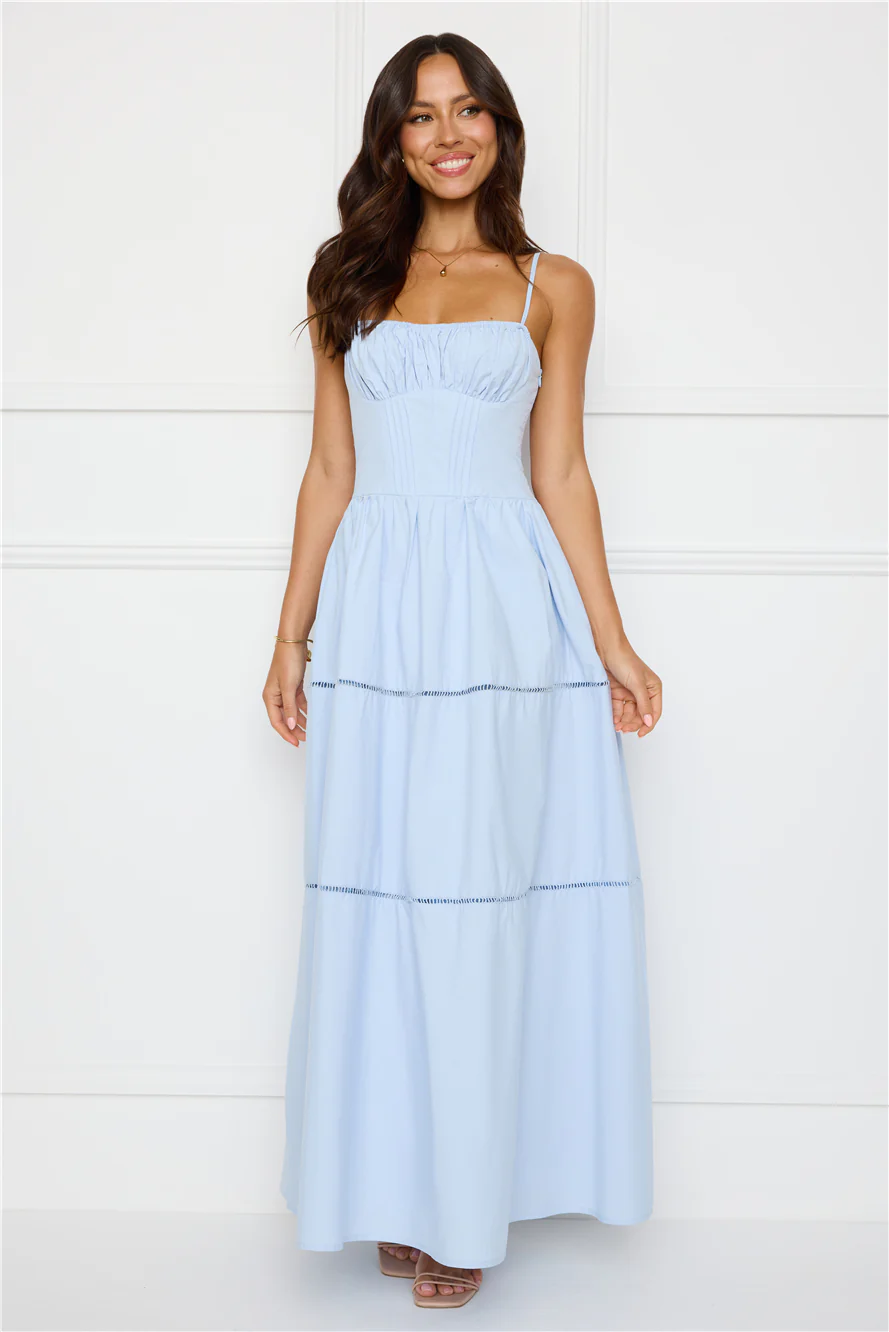 Chic At Sunset Maxi Dress Blue - luluinthesky