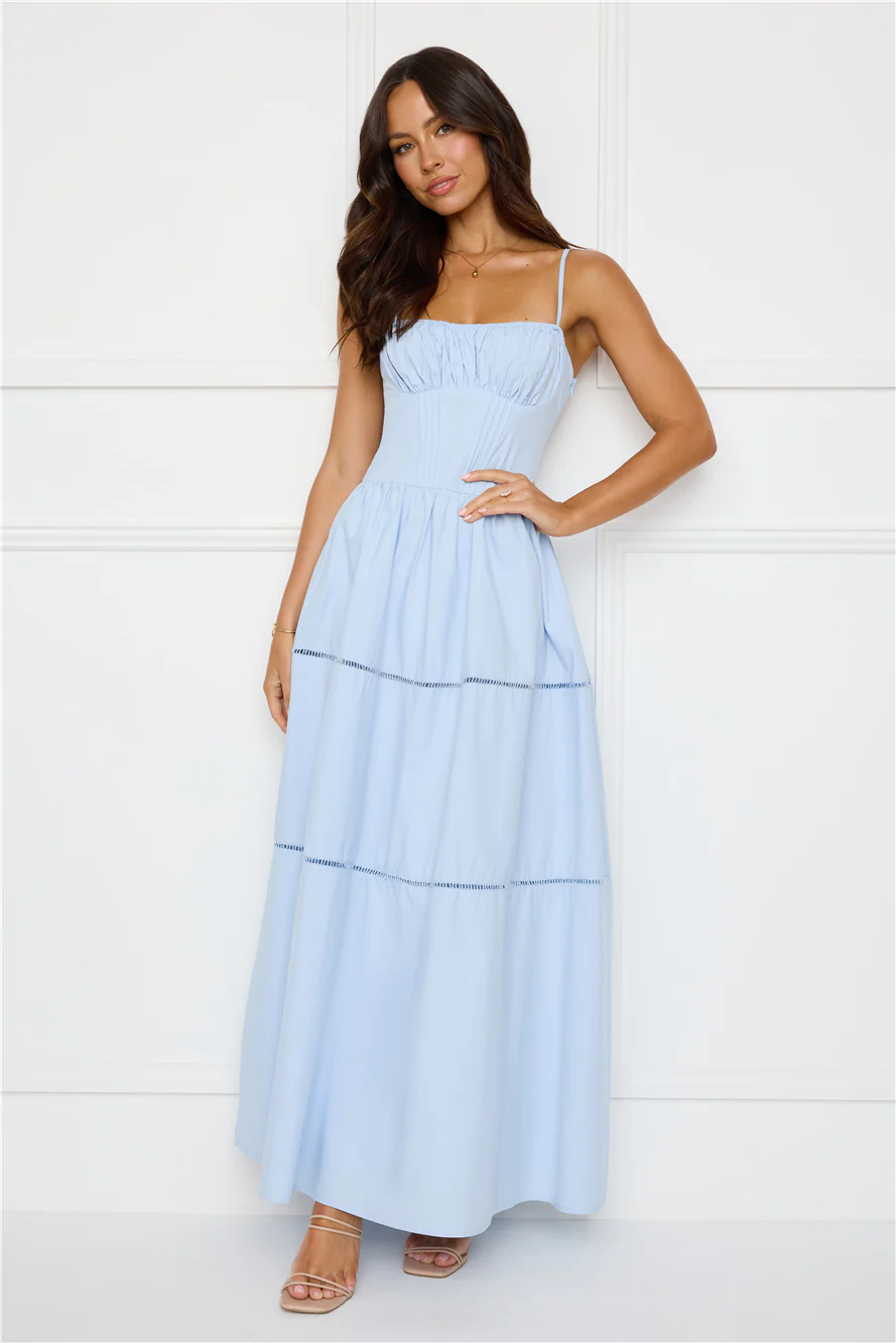 Chic At Sunset Maxi Dress Blue - luluinthesky