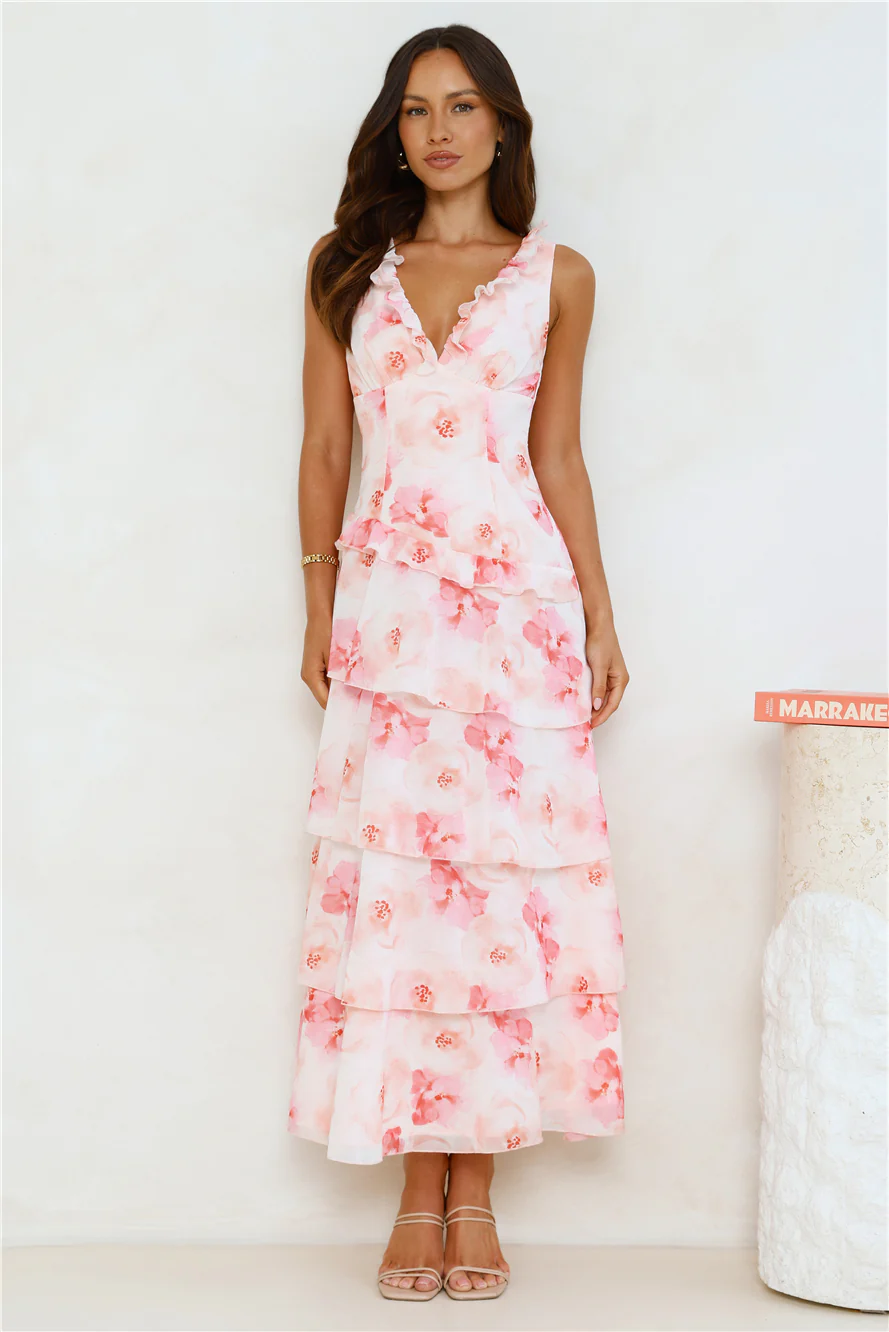 Sunset In Bali Maxi Dress Pink - luluinthesky
