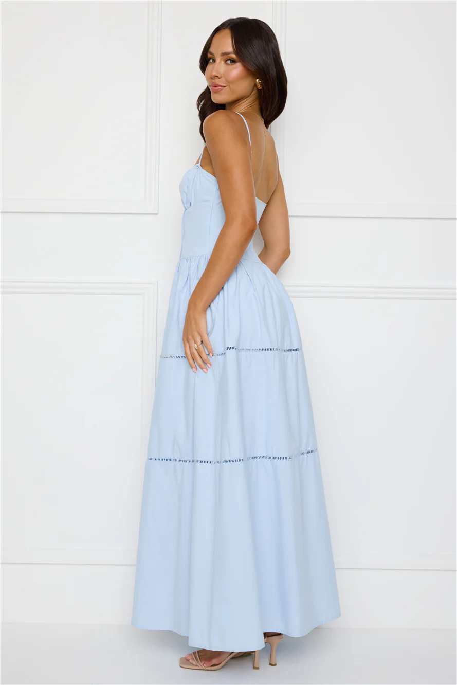 Chic At Sunset Maxi Dress Blue - luluinthesky